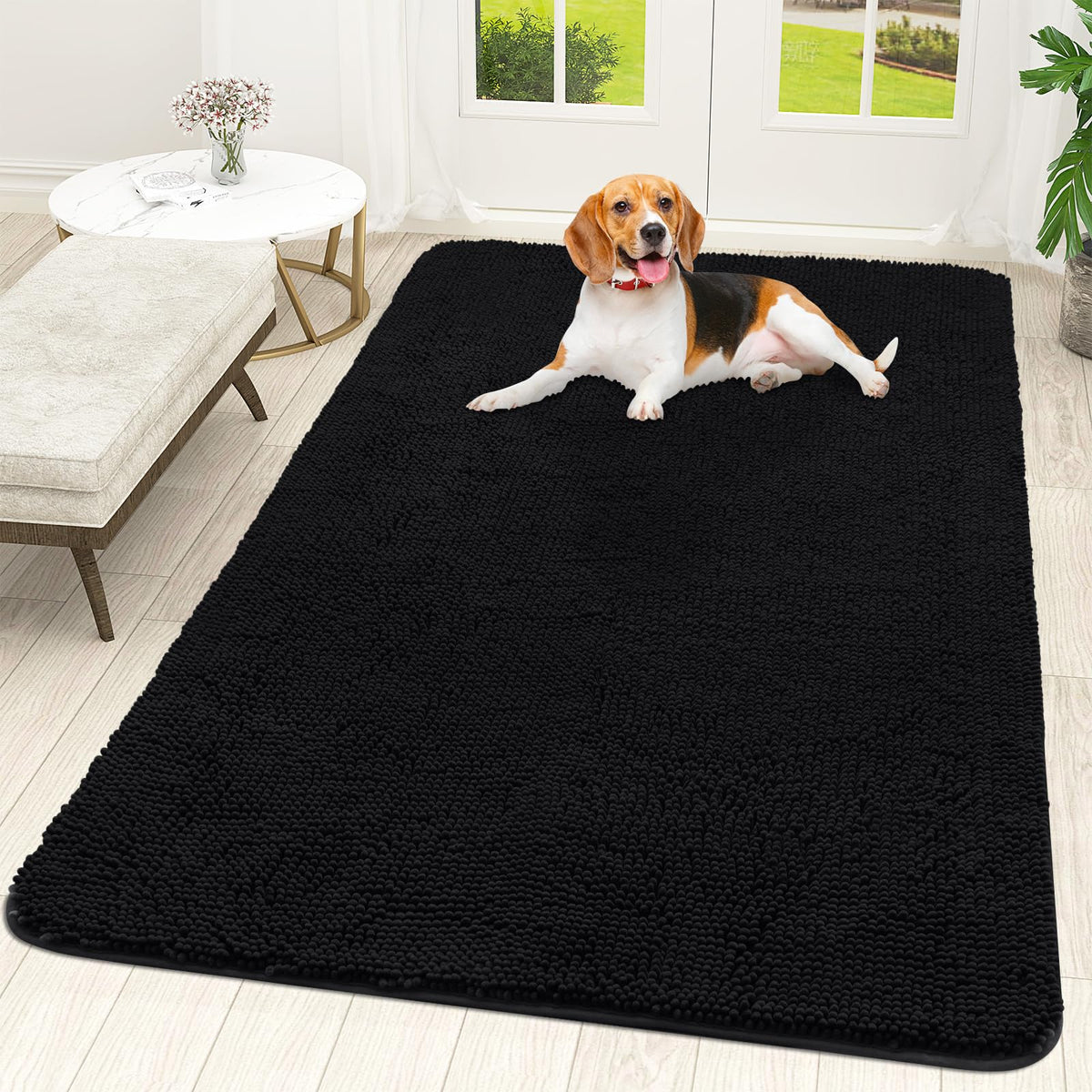 OLANLY Dog Door Mat for Muddy Paws 70x46, Super Absorbent Chenille Mud Mat