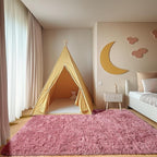 ONASAR Blush Area Rugs for Bedroom Living Room, Fluffy Fuzzy Shag Shaggy 4x6 Bedside Rug, Soft Plush Indoor Floor Carpet for Nursery Kids Girls Boys Teen Dorm Home Office Decor Aesthetic