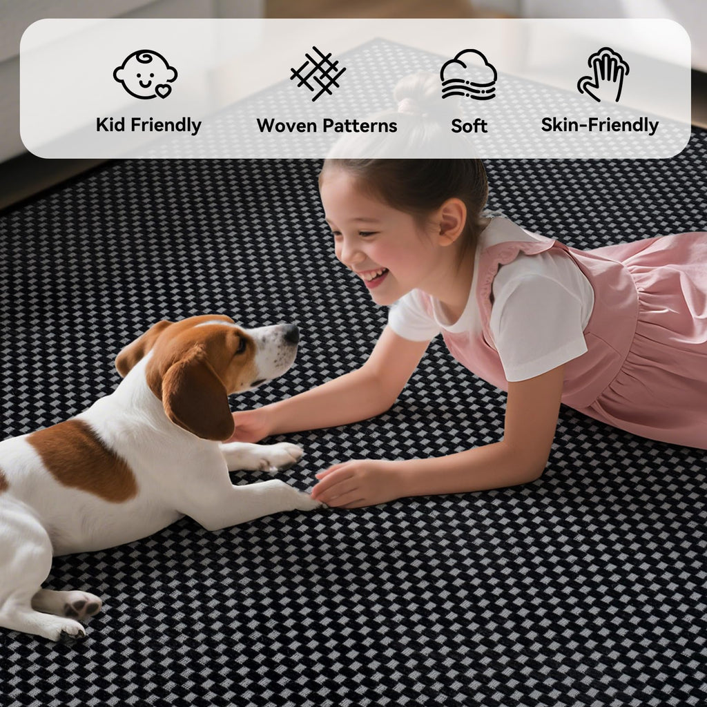 YDKGL Indoor Front Door Mat Entryway Rug Non Slip Washable Black 2x3 ft