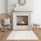 Nakagishi Boho 2x4 Washable Area Rug Non Slip Carpet for Entryway Gray