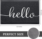 BeneathYourFeet Door Mat (32"x20",Black), Welcome Mat Low Profile Front Doormat Indoor Outdoor Door Non Slip Rugs for Entryway, Patio, High Traffic Areas