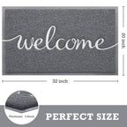 Grey Door Mat Welcome Mats Outdoor Indoor Doormat for Entryway Floor Mat