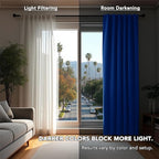 Deconovo Blackout Curtains, Thermal Insulated, W52 x L72 2 Panels, Back Tab, Machine Washable, Room-Darkening Drapes for Bedroom/Living Room Royal Blue