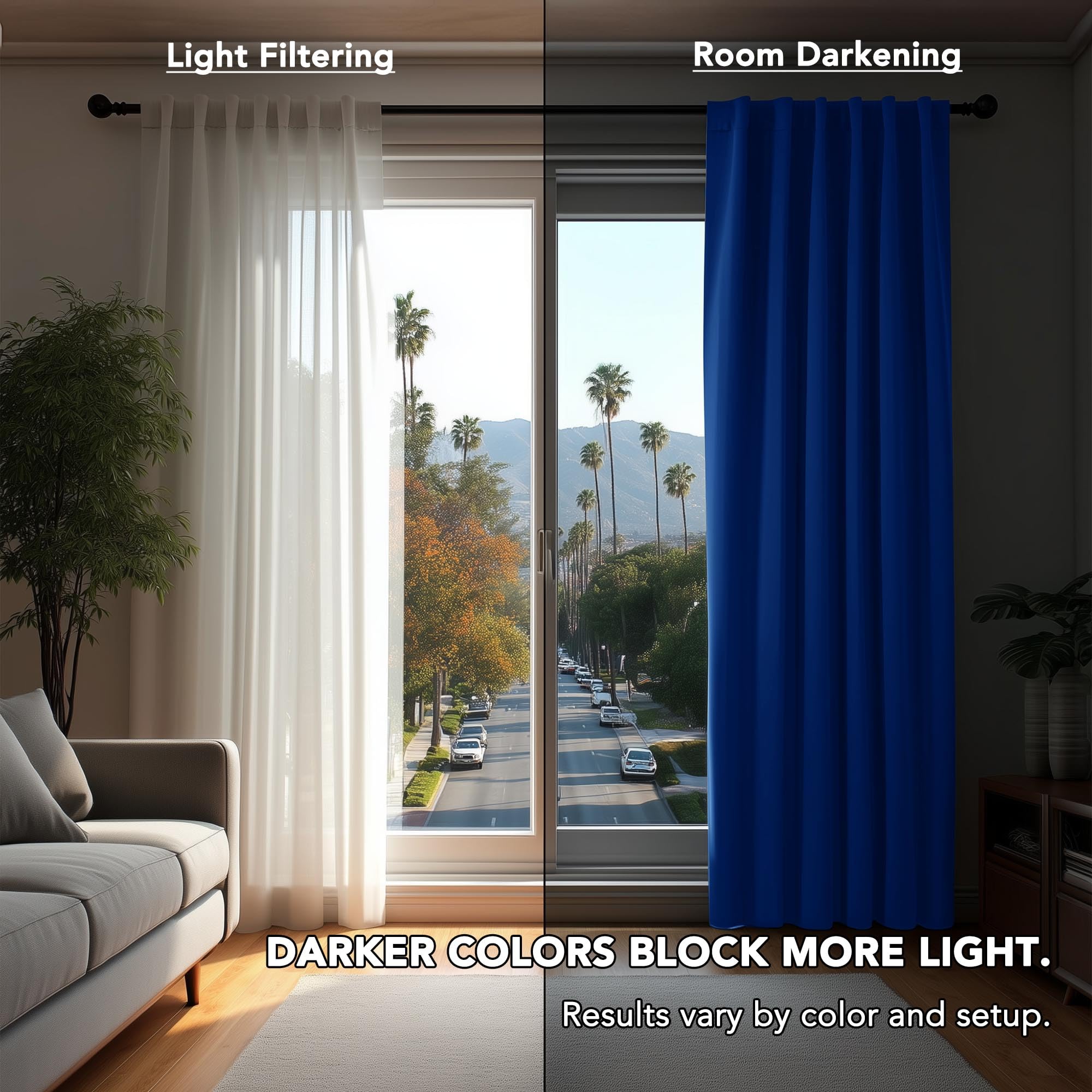 Deconovo Blackout Curtains for Bedroom, Living Room Curtains 72 Inches Long