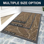 Colorxy Waterproof Doormat, Sturdy Natural Rubber Front Indoor Mat, Non Slip Low Profile Indoor Outdoor Door Mats, Stain and Fade Resistant Floor Mat, Easy Clean Patio Entrance Mat, 36''x24'', Brown