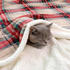 PU MEI Sherpa Fleece Throw Blanket 60" x 80" Reversible Plush Fluffy Large Big Blanket Lattice Flannel Blankets for All Season Use, Chrismas Red