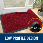 OLANLY Front Door Mat Outside 59x23, All-Season Absorbent Rubber Doormat