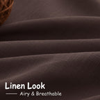 Coffee Linen Curtains 102 Inches Long for Living Room 2 Panel Set Back Tab Rod Pocket Semi Sheer Curtains Light Filtering Burlap Extra Long Drapes Neutral Farmhouse Decor for High Window 52x102