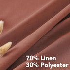 H.VERSAILTEX Living Room Linen Curtains - Semi Sheer, Nickel Grommet, Energy Saving, Light Filtering Window Treatments - Panels for Bedroom, Rust, 2 Panels, 52 x 96 Inch