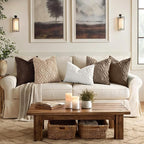 decorUhome Throw Pillow Covers 16x16 Inch Set of 2, Soft Plush Faux Wool Brown Solid Couch Pillow Covers, Accent Farmhouse Neutral Square Pillow Cases for Sofa Bed Living Room