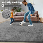 8x10 Area Rugs for Living Room: Fluffy Shag Soft Washable Rug Large Fuzzy Plush Indoor Carpet for Bedroom Nursery Playroom Kids Girls Boys Room (Grey, 8'x10')