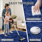 5x8 Fluffy Shag Area Rugs for Living Room Bedroom: Soft Plush Carpet Blue