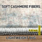 9x12 Area Rugs for Living Room: Washable Abstract Multi Color Carpet