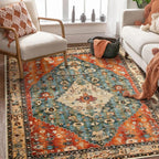 SERISSA 3x5 Washable Non Slip Boho Area Rug for Bedroom