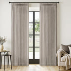 MIULEE Pinch Pleated Thick Linen Curtains 84 Inches Long 2 Panels for Living Room Bedroom, Linen Textured Memory Trained Drapes Pleat Back Tab Light Filtering Taupe Window Curtains with Hooks&Rings