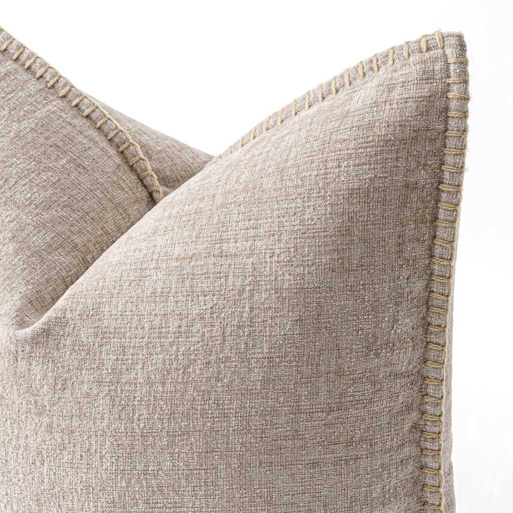 MIULEE Decorative Couch Throw Pillow Covers 20x20 Inch Taupe 2 Pack