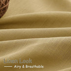 Nanspring Gold Linen Curtains 72 Inch Length for Living Room Semi Sheer Light Filtering Door Drapes 2 Panels Set for Kids Bedroom Light Filtering Back Tab Rod Pocket Modern Farmhouse Decor 52x72