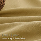 Nanspring Gold Linen Curtains 72 Inch Length for Living Room Semi Sheer Light Filtering Door Drapes 2 Panels Set for Kids Bedroom Light Filtering Back Tab Rod Pocket Modern Farmhouse Decor 52x72