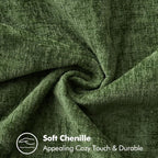MIULEE Pack of 2 Christmas Pillow Covers 16x16 Inch Moss Green Farmhouse Decorative Throw Pillow Covers with Stitched Edge Soft Chenille Solid Dyed Couch Pillow Covers for Sofa Bed Living Room