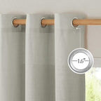 NICETOWN Linen Flax Semi Sheer Curtains 92" Length, Grommet Window Treatments Privacy Added with Light Penetration Vertical Drapes for Loft/Home Office, Gray, W55 x L92, 2 Panels