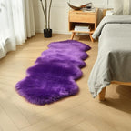 duduta Purple Faux Sheepskin Runner Rugs 2x6 ft, Fluffy Fur Sofa Couch Covers Shag Rug for Bedroom Living Room Hallway Home Decor Non Slip