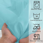 Simplebrand Aqua Sheer Curtains 96 Inches Long, Light Filtering Rod Pocket Solid Color Window Sheer Curtain Panels, Elegant Curtains & Drapes for Living Room, Bedroom 2 Panels (Aqua, 42" W x 96" L)