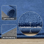 Amearea 5x5 Square Area Rugs for Bedroom Living Room, Modern Blue Thickened Memory Foam Rug, Fluffy Indoor Washable Rugs Non Slip Minimalist Carpet for Kids Boys Girls Dorm Nursery Room Decor