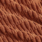 Fancy Homi 4 Packs Rust Decorative Throw Pillow Covers 12x24 Inch for Living Room Couch Bed Sofa, Terracotta Rustic Farmhouse Boho Home Decor, Soft Plush Striped Corduroy Square Cushion Case 30x60 cm