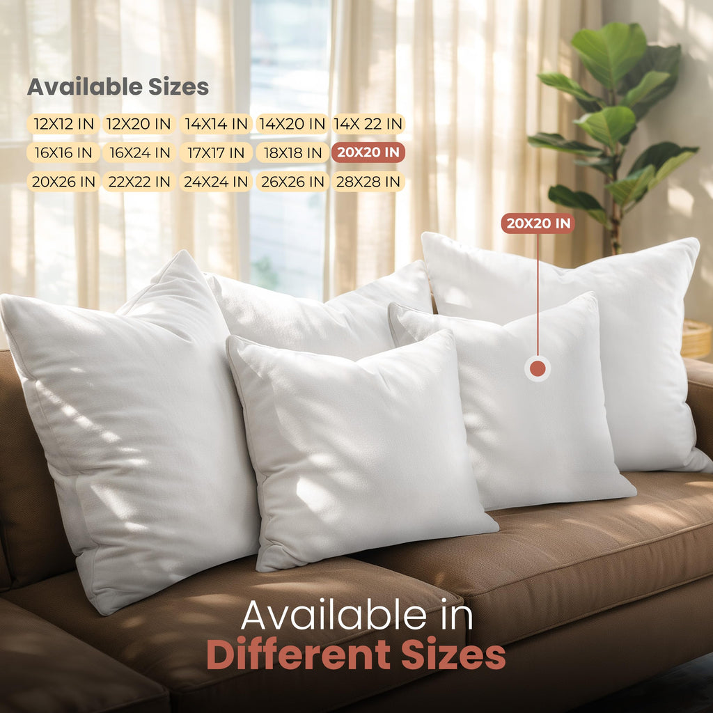 Utopia Bedding 20x20 Pillow Inserts, White Throw Pillows for Couch, 2 Pack