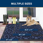 Smiry Front Door Mat Outside Entrance, Low Profile Rubber Doormat, 29.5x17