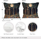 Vintage William Morris Moon Inspired Forest Decor Throw Pillow Covers 18x18 Set of 2,Rustic Botanical Nature Decorative Throw Pillow Covers for Home Bedroom Living Room