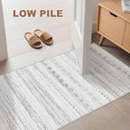 Nakagishi Boho 2x4 Washable Area Rug Non Slip Carpet for Entryway Gray