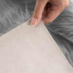 Ciicool Faux Fur Rug for Bedroom, Grey Fluffy Shag Rug for Sofa Couch Seat Cushion, Washable Fuzzy Runner Rugs Thick Fur Area Rug Floor Carpets for Bedside Living Room, 2x6 Ft Rectangle