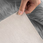 Ciicool Fluffy Area Rug, 4x6 ft Grey Faux Fur Rug for Bedroom Living Room