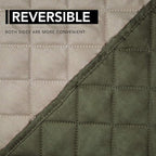 Easy-Going Oversized Recliner Cover Reversible Couch Cover Sofa Cover for Living Room Water Resistant Furniture Protector with Elastic Straps for Pets Dog (Oversized Recliner, Army Green/Beige)