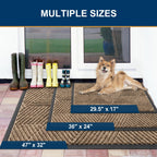 Smiry Front Door Mat Outside Entrance, Low Profile Rubber Doormat, 29.5x17