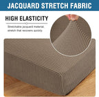 H.VERSAILTEX Super Stretch Individual Seat Cushion Covers Sofa Covers Couch Cushion Covers Slipcover Sets Thick Jacquard Textured Twill Fabric (1 Piece Loveseat Cushion Cover, Macchiato)