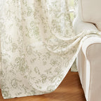 jinchan Vintage Floral Linen Curtains 84 Long for Living Room 2 Panels