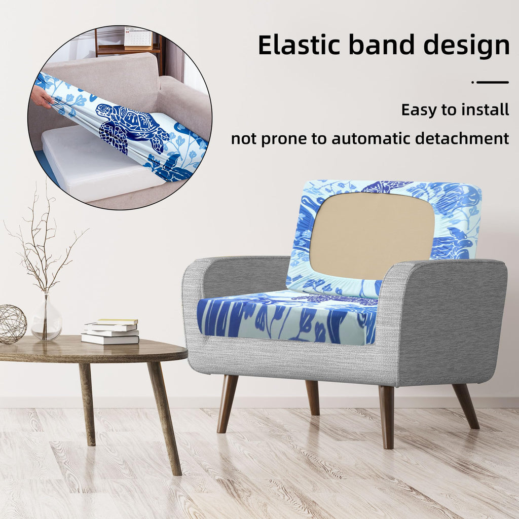 8 Piece Outdoor Cushion Covers, Patio Sofa Cushion Covers, Stretch Fit