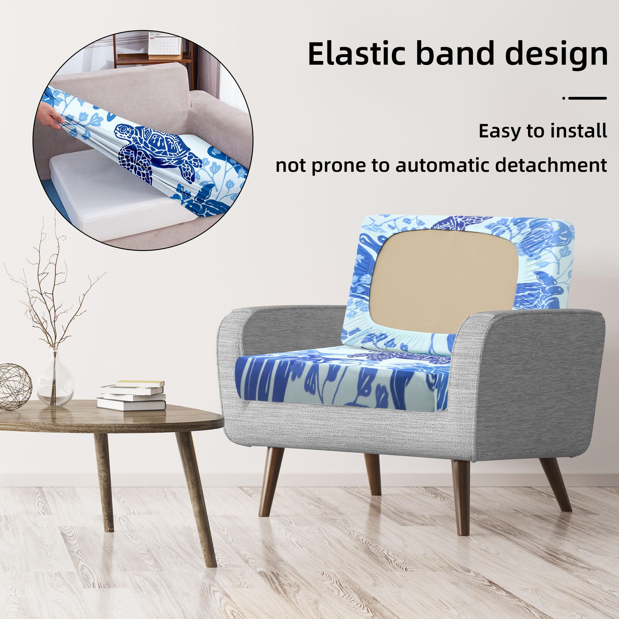 8 Piece Outdoor Cushion Covers, Patio Sofa Cushion Covers, Stretch Fit