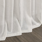 Nanspring Natural Linen Curtains 90 Inches Long for Living Room Country Semi Sheer Light Filtering Curtains Farmhouse Decor Boho Curtain for Bedroom Back Tab and Rod Pocket 52x90, 2 Panels