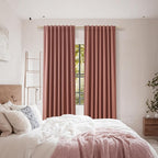 Dusty Rose 100% Blackout Linen Curtains 102 Inch Length 2 Panels Set for Girls Bedroom Back Tab Thermal Insulated Black Out Drapes Room Darkening Farmhouse Style for Bedroom Window Curtains 52x102