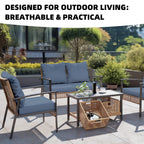 DREAHOTEXTIL 8Pcs Outdoor Cushion Covers, Elastic Patio Cushion Covers