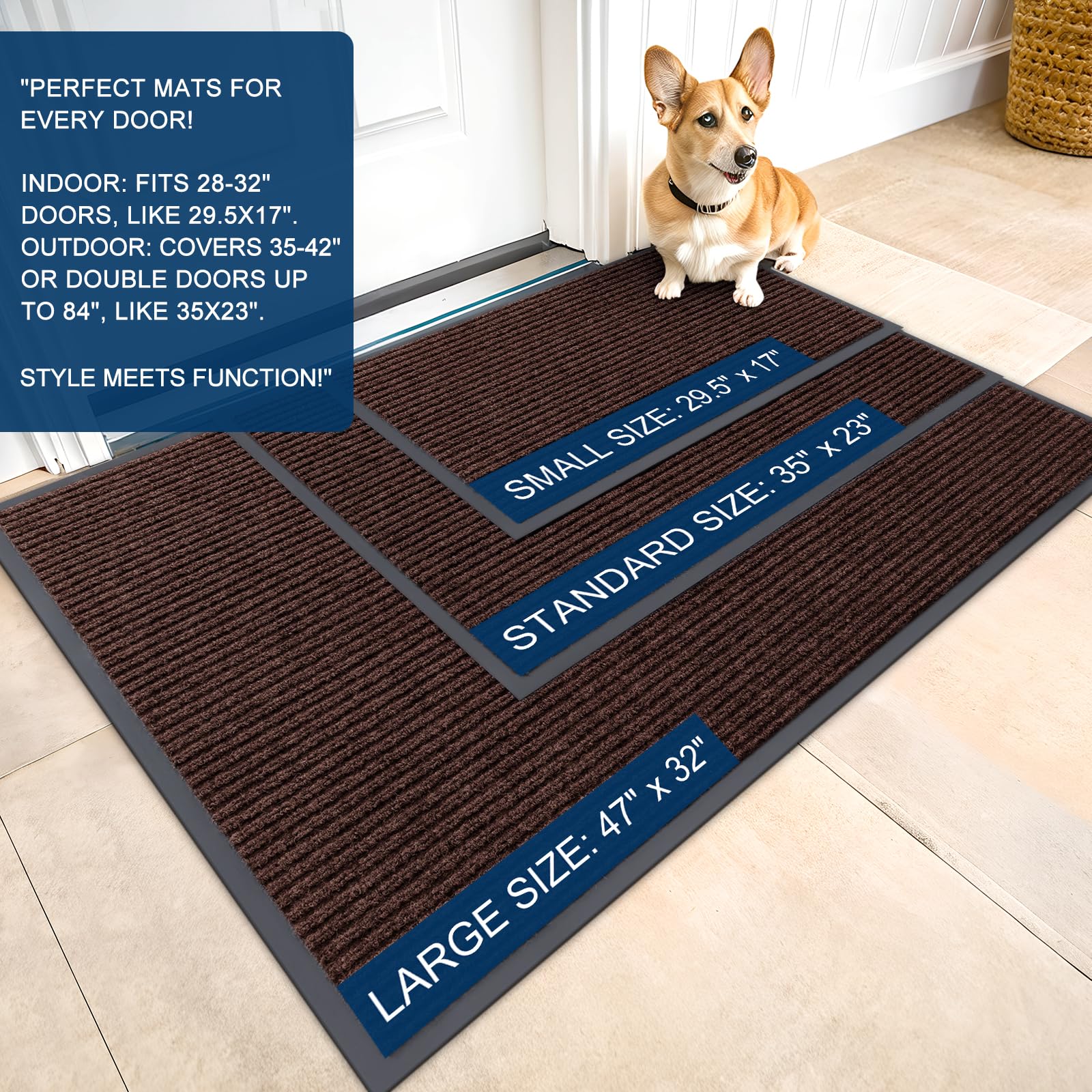 OLANLY Front Door Mat 71x30, Waterproof Heavy-Duty Indoor Outdoor Doormat