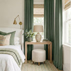 RYB HOME Forest Green 100% Blackout Linen Curtains 96 Length 52 Width, Privacy Assurd & Thermal Insulated Drapes for Bedroom/Sliding Door, Rod Pocket&Back Tab Modern Fashion Style, 2 Panels