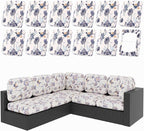 hyha 12Pcs Patio Cushion Covers, Stretch Outdoor Couch Cushion Covers, Washable Outdoor Chair/Sofa Slipcovers for Patio Furniture Cushions Protector with Elastic Bottom(Vintage Flower,Cover Only)