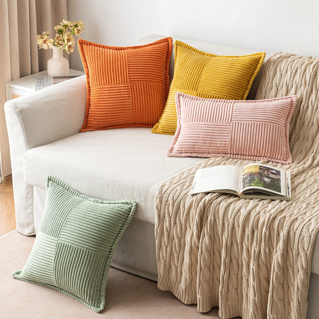 MIULEE Decorative Throw Pillow Covers for Couch 20x20 Inch Mustard Yellow