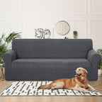 U-NICE HOME 4 Seater Stretch Couch Cover Sofa Cover Washable Sofa Slipcover Furniture Protector for 3 Cushion Couch Sofa Pet Friendly, Dark Grey