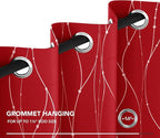 Deconovo Christmas Curtains, Red Curtain, Blackout Drapes, Thermal Insulated Noise‑Reduced Drape, Wave Line Dots Foil Print, 52 x 84 Inch, 2 Panels, Machine‑Washable Window Panel for Party Living Room