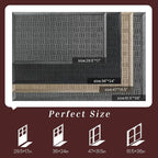 Mibao Front Door Mat Indoor Outdoor Entrance, Dirt Trapping Waterproof All-Season, All-Weather Doormat, Non-Slip Durable Natural Rubber Low Profile Easy Clean Patio Entrance Mat, 29.5" x 17", Black